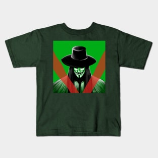 v for vendetta green to go Kids T-Shirt